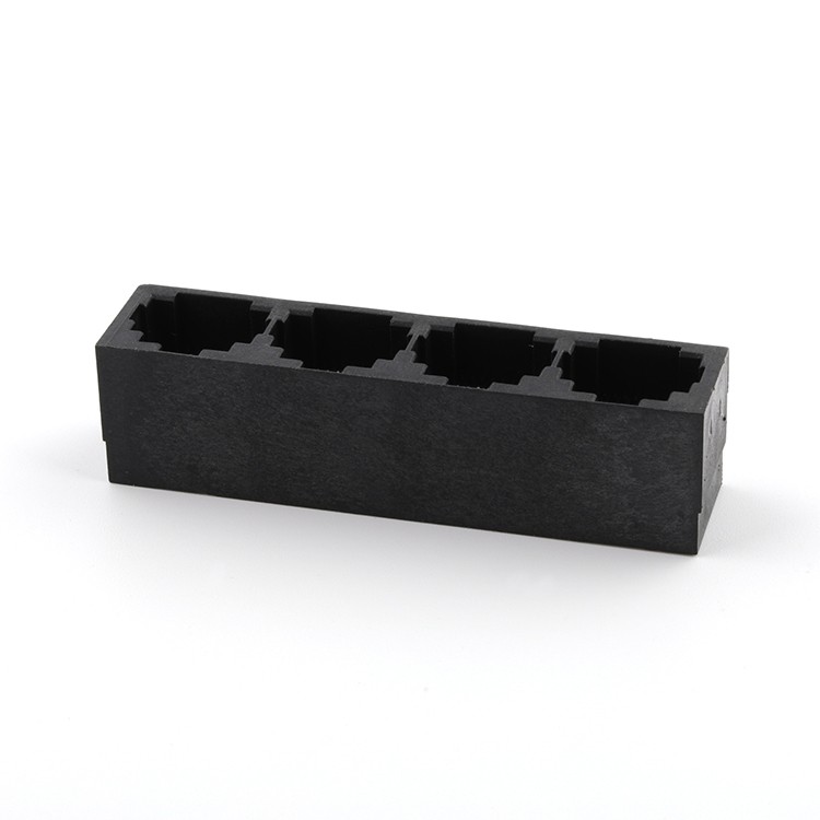 Gold Flash Plating 90Degree 1X4 Port DIP Type RJ45 8P8C Female Connector