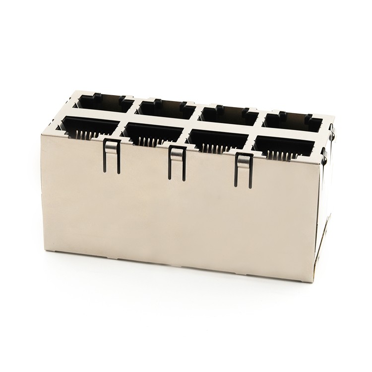 RJ45 Connector 2X4 Port DIP Type  Ethernet  RJ45 Female Connector