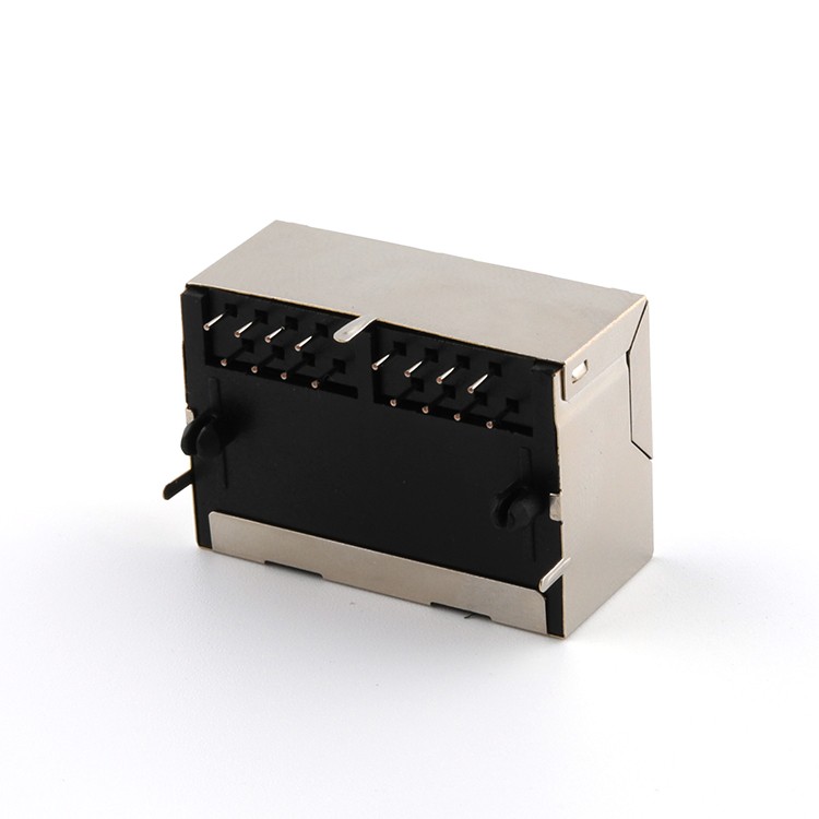 5921 1X2 Port DIP Type 16Pin RJ45 8P8C Female Ethernet Connector