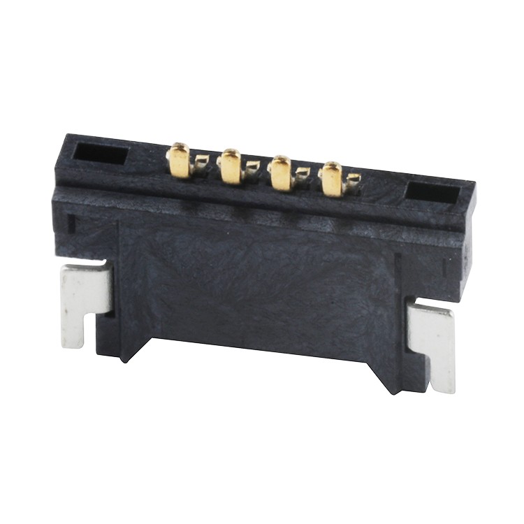 4Pin Black Color 1.25mm Pitch  SMT Type Right Angle Wire To Board Connector