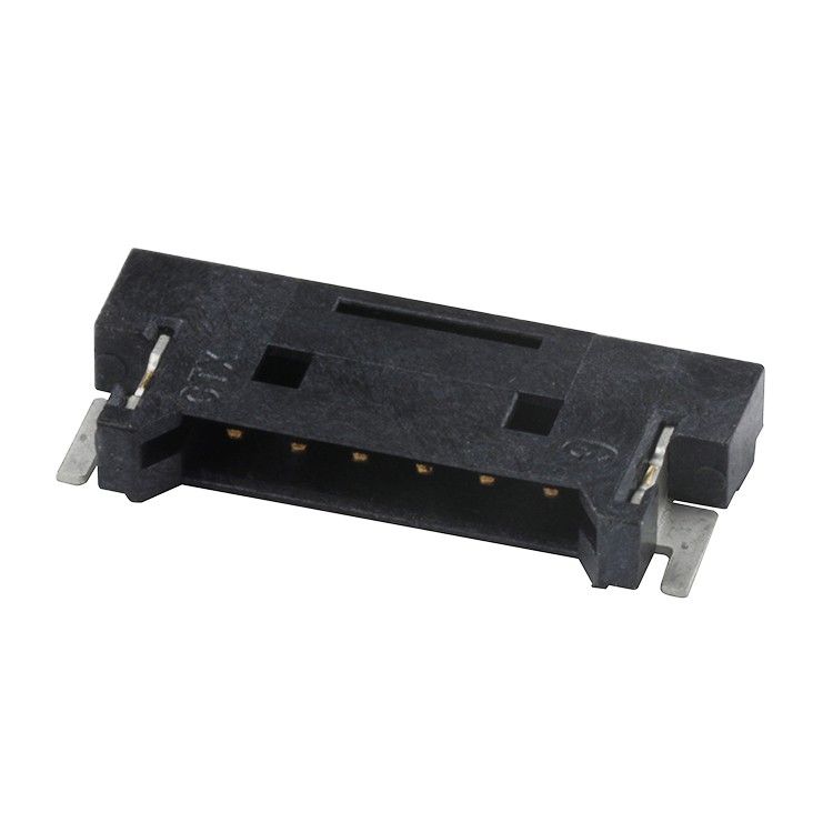 6Pin Black Color Wire To Board Connector 1.25Pitch SMT Type Right Angle Wafer Connector