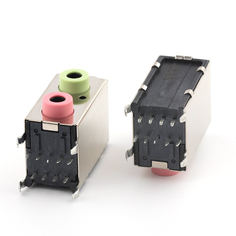 Vertical9Pin 3.5MM Headphone Socket  PCB Mount  Phone Jack Connector