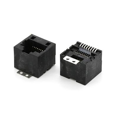 Vertical 180Degree SMT Type 1X1 Port RJ45 8P8C Female Connector