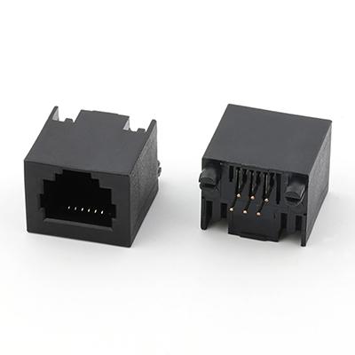 Vertical DIP Type H=15.6MM RJ11 6P6C Female Connector