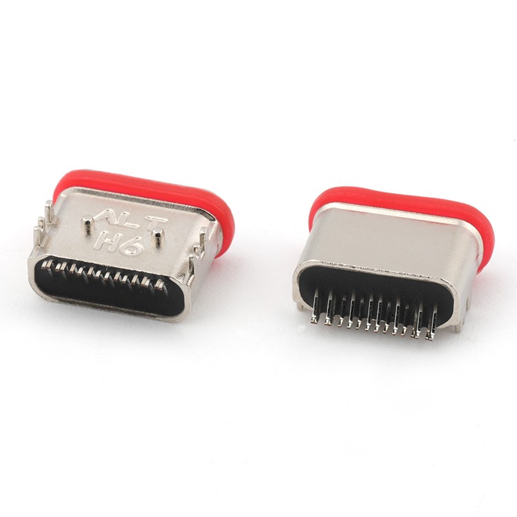 Top Mount L=6.5mm IPX7 Waterproof USB16Pin C Female Connector