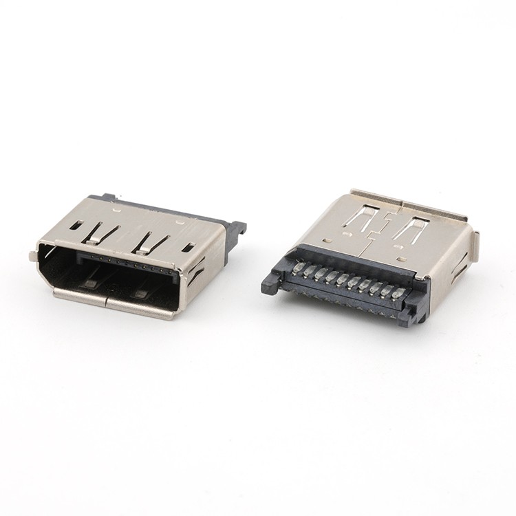 DisplayPort 20Pin Female Connector For Wire Soldering With Cover