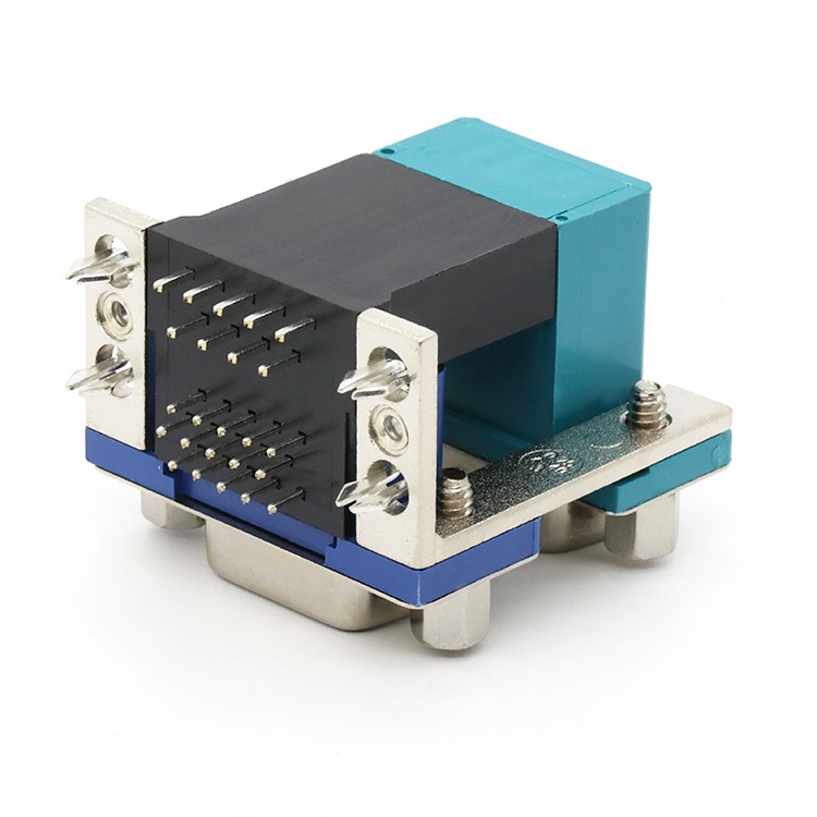 Right Angle D-SUB 09Pin Male Plug Connector To DB 09Pin Female Socket Connector