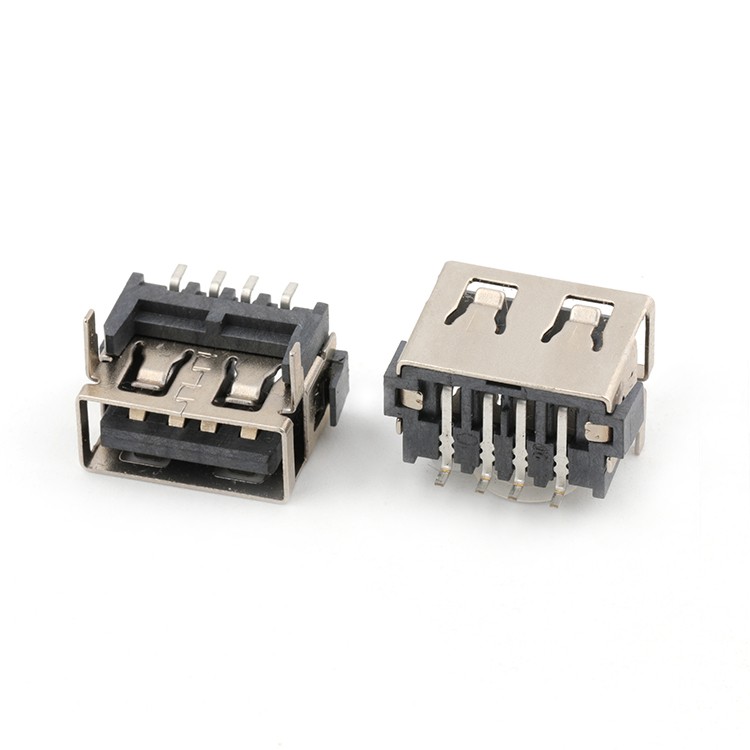 Short Body USB A Socket Connector SMT 4P USB 2.0 Type A Female Connector