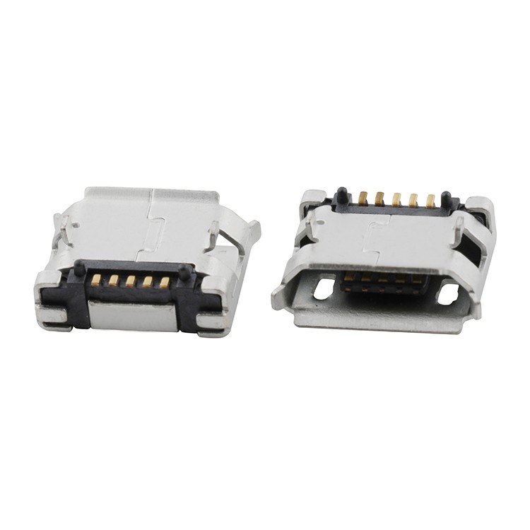 Micro USB 2.0 Connector Vertical 180Degree Micro USB 5Pin B Type Female Solder Connector