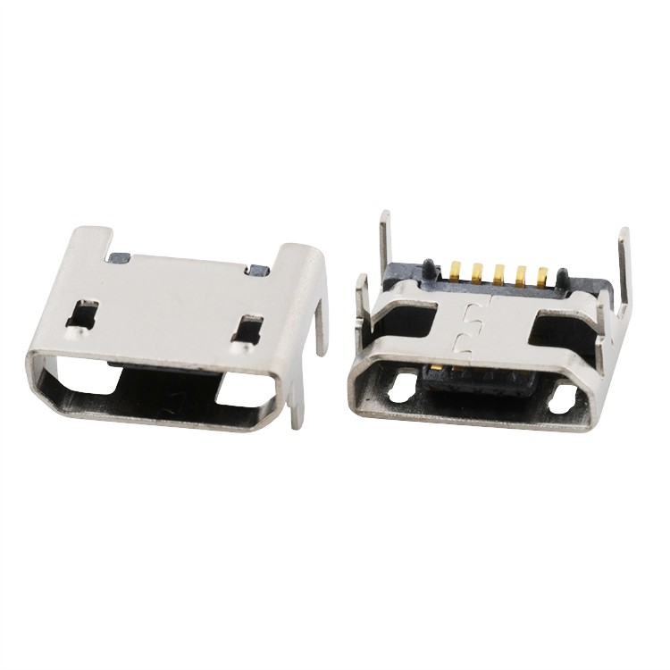 5Pin SMT Crimping Type Micro USB 2.0 B Type Female Charging Port Connector