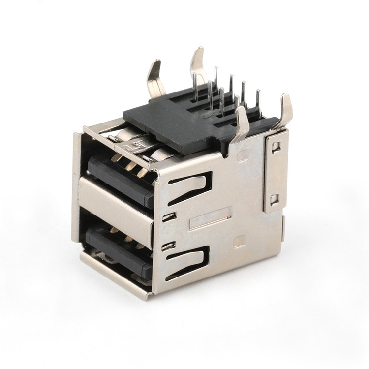 USB 2.0 A Connector 8Pin Right Angle Dual USB 2.0 A Type Female Connector
