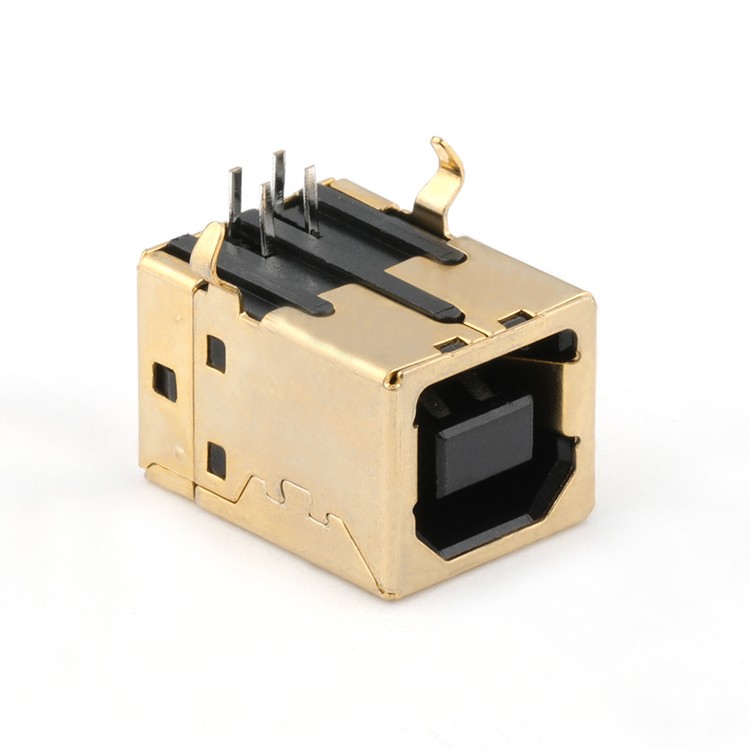 Right Angle 4Pin USB 2.0 B Type Female Recetpacle Connector