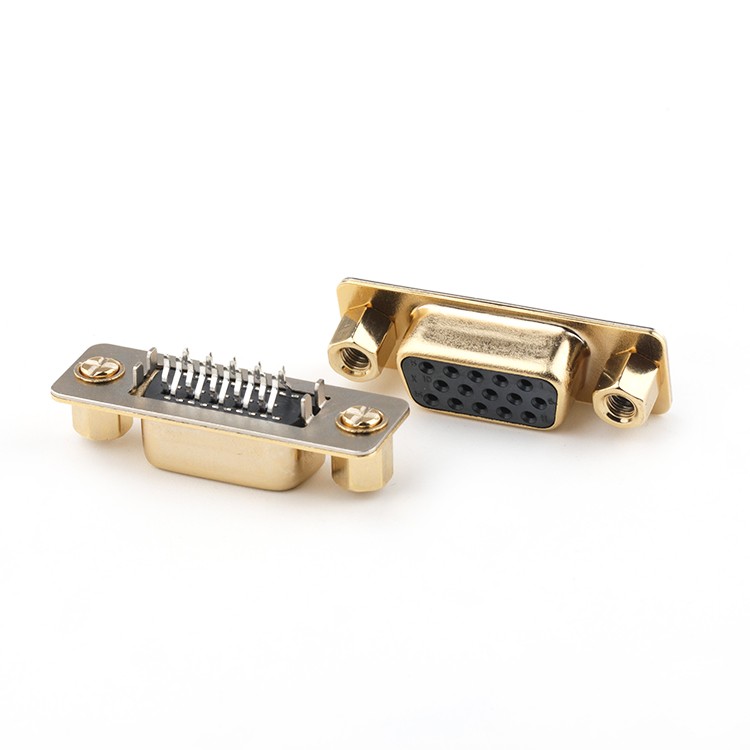 Gold Plating Straddle Mount D-SUB Female 15Pin Connector DB15 Female Connector