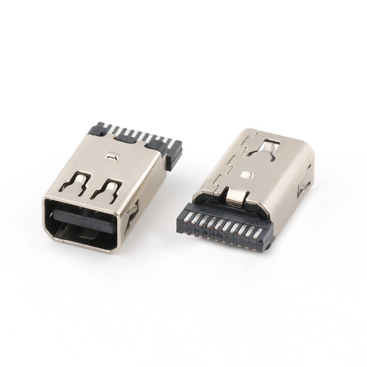 Vertical 20Pin Mini Displayport DP Female Connector for Wire Soldering