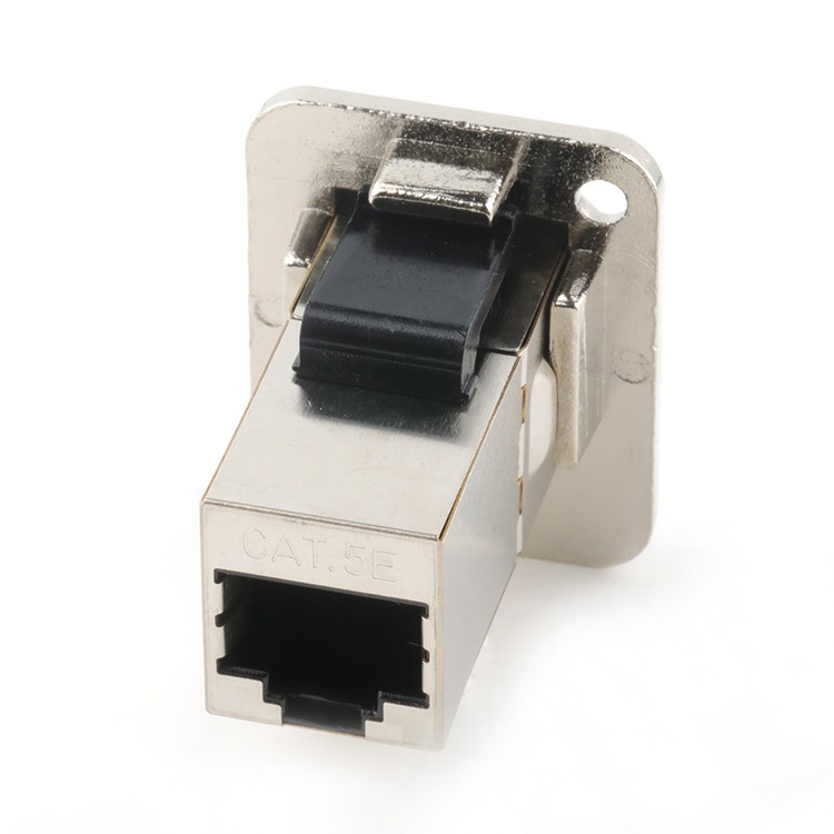 Panel Mount Dual Port RJ45 CAT.5E Ethernet Connector RJ45 Keystone Adapter