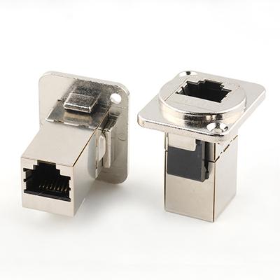 Panel Mount L=34MM RJ45 8P8C Cat6 Connector Dual Port Cat6 Jack RJ45 Connector