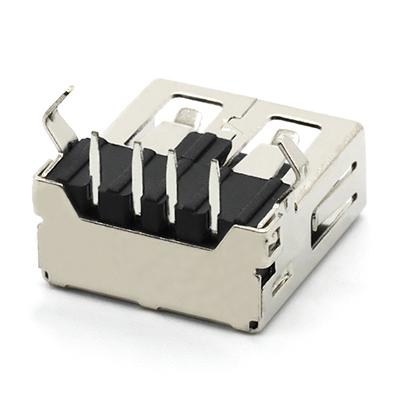 Top Mount USB A Female Socket DIP Type Connector 90 Degree