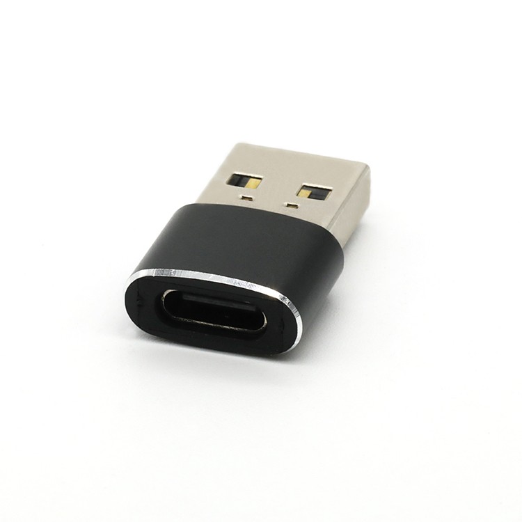 USB 2.0 Type A Male To Type C Female Adapter Aluminium Alloy,L=24MM 